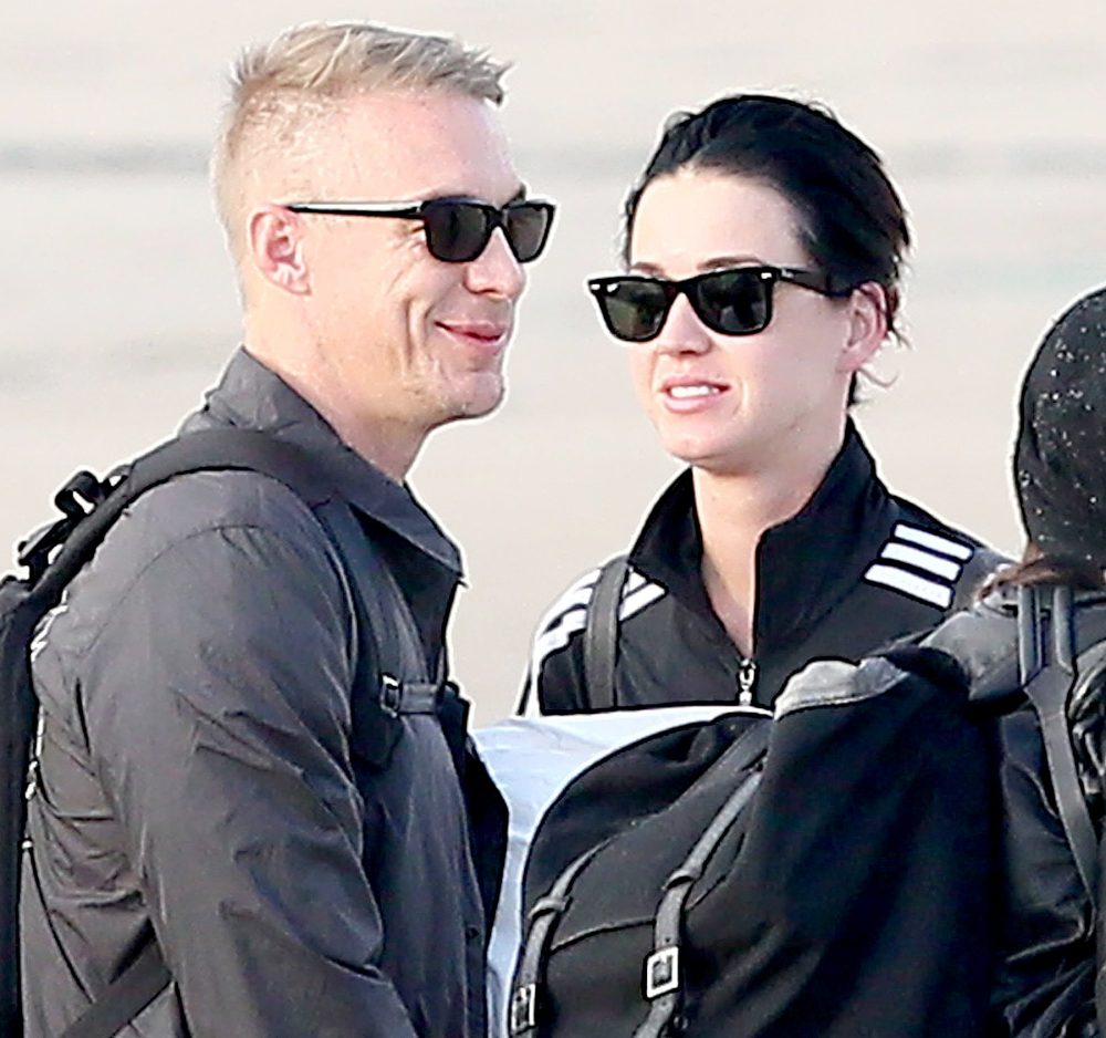 Katy Perry and Diplo fly to Paris on October 26, 2014.
