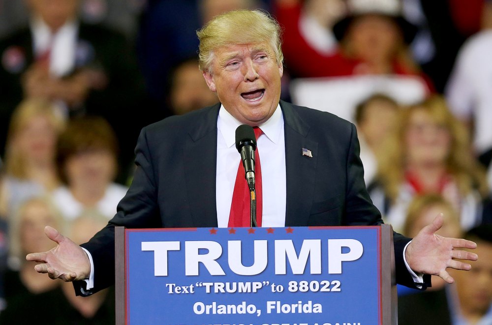 Republican presidential candidate Donald Trump speaks at the CFE Arena during a campaign stop on the campus of the University of Central Florida on March 5, 2016 in Orlando, Florida.