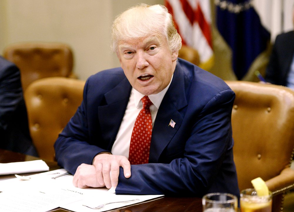 U.S. President Donald Trump discusses the federal budget in the Roosevelt Room of the White House on February 22, 2017 in Washington, DC.