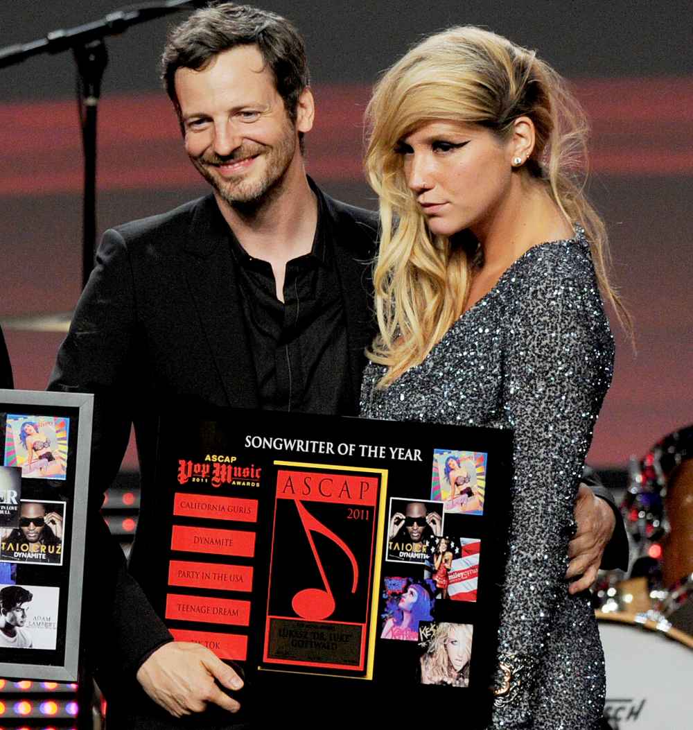 Dr. Luke Gottwald and Ke$ha pose onstage at the 28th Annual ASCAP Pop Music Awards at the Kodak Ballroom on April 27, 2011 in Los Angeles, California.