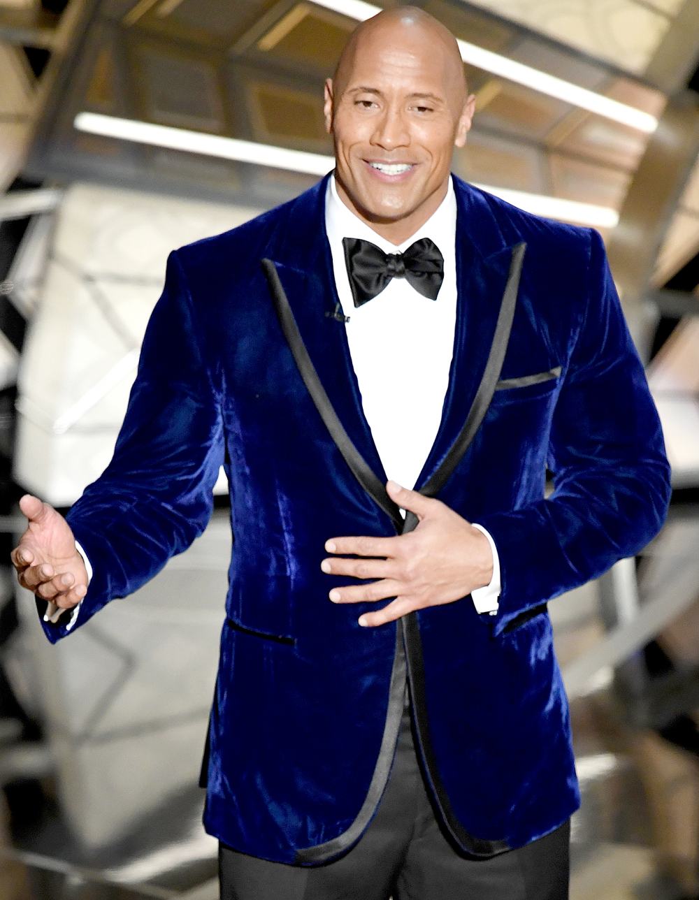 Dwayne Johnson speaks onstage during the 89th Annual Academy Awards at Hollywood & Highland Center on February 26, 2017 in Hollywood, California.