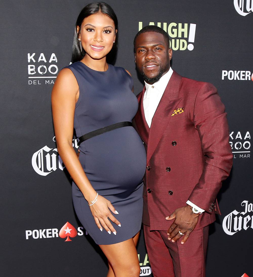 Eniko Parrish and Kevin Hart attend Kevin Hart's Laugh Out Loud Launch Event on August 3, 2017.