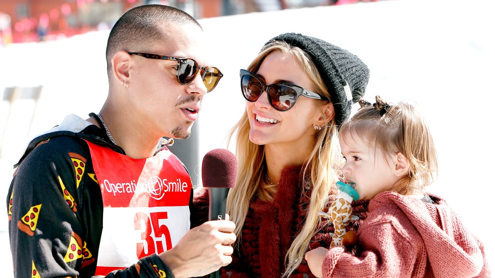 Evan Ross and Ashlee Simpson with their daughter Jagger Snow Ross attend Operation Smile's Celebrity Ski & Smile Challenge Presented By The Rodosky Family on March 11, 2017 in Park City, Utah.