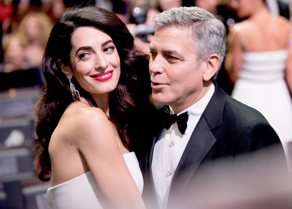Amal Clooney and George Clooney prior to the Cesar Film Awards Ceremony at Salle Pleyel on February 24, 2017 in Paris, France.