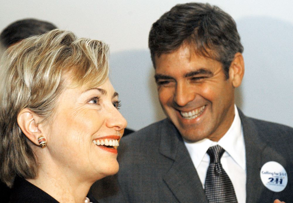 George Clooney and Hillary Clinton