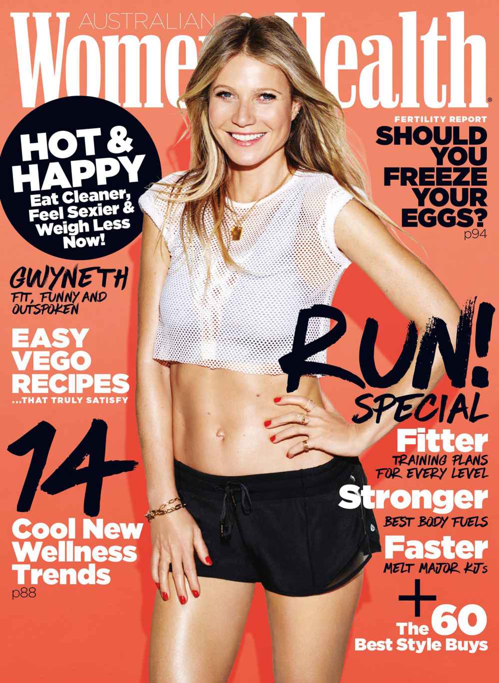 Gwyneth Paltrow showed off her abs on the cover of 'Women's Health Australia'