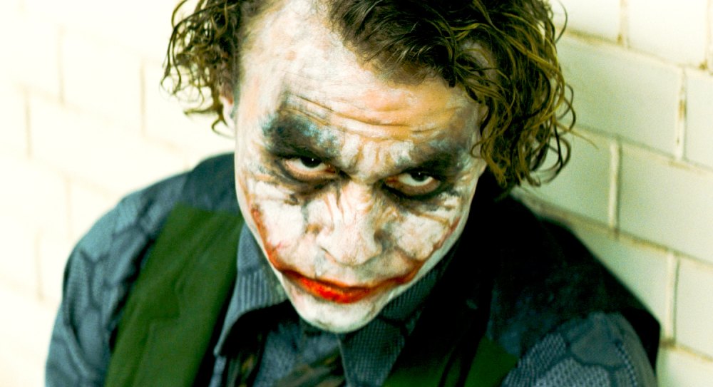 Heath Ledger stars as The Joker in The Dark Knight.