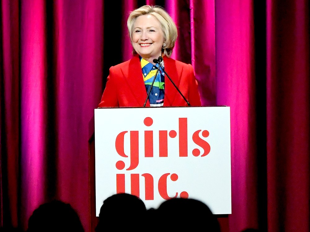 Hillary Clinton speaks onstage during the 2017 Girls Inc. New York luncheon celebrating women of achievement at New York Marriott Marquis Hotel on March 7, 2017 in New York City.