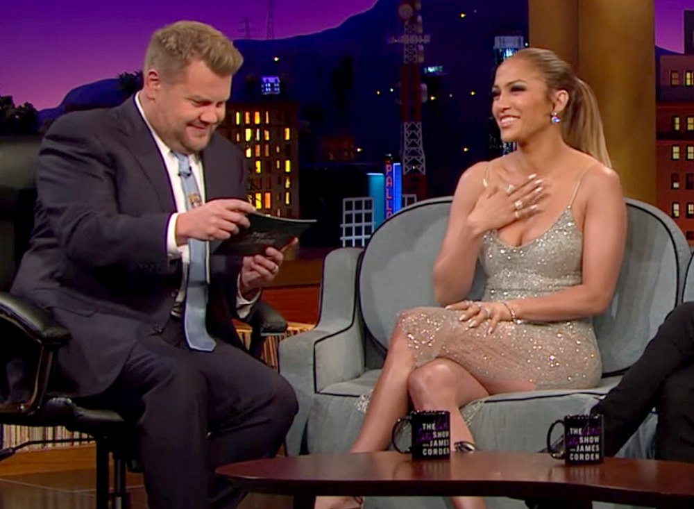 James Corden and Jennifer Lopez