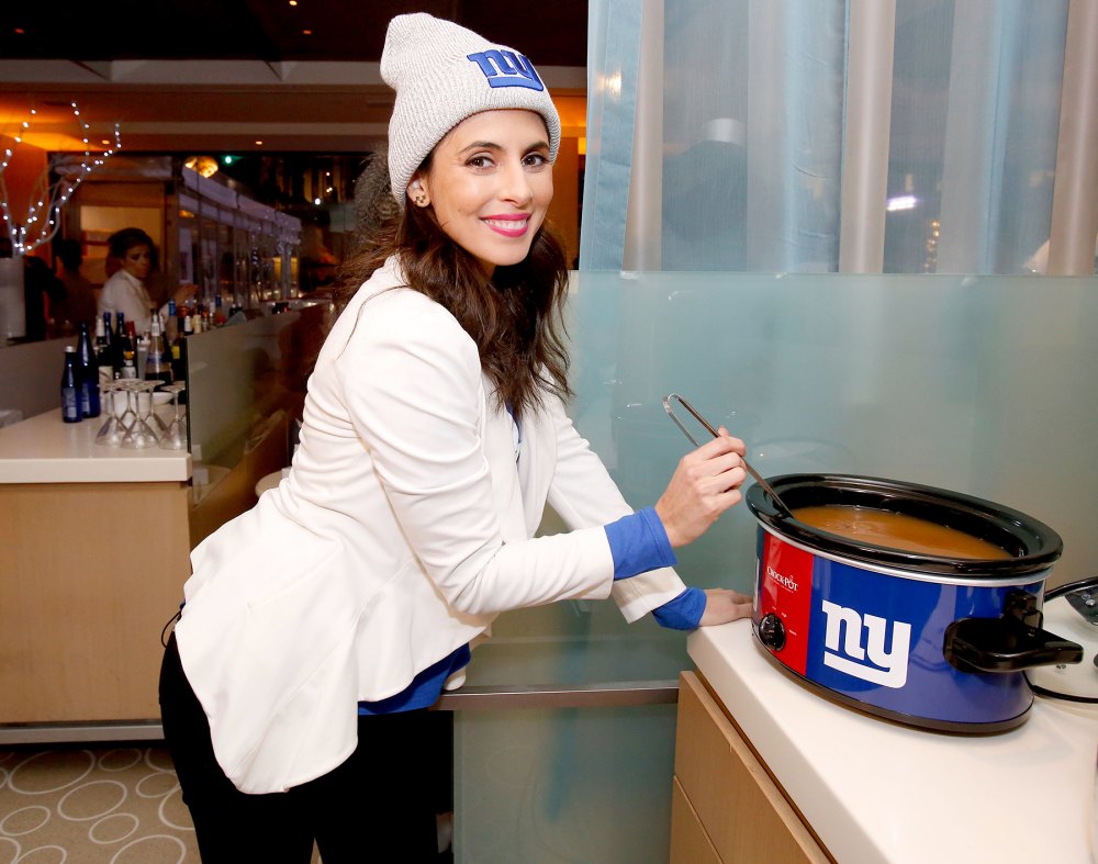 Jamie-Lynn Sigler stirs hot cider in an NFL Homegating Crockpot, a perfect hostess gift for the holiday season.
