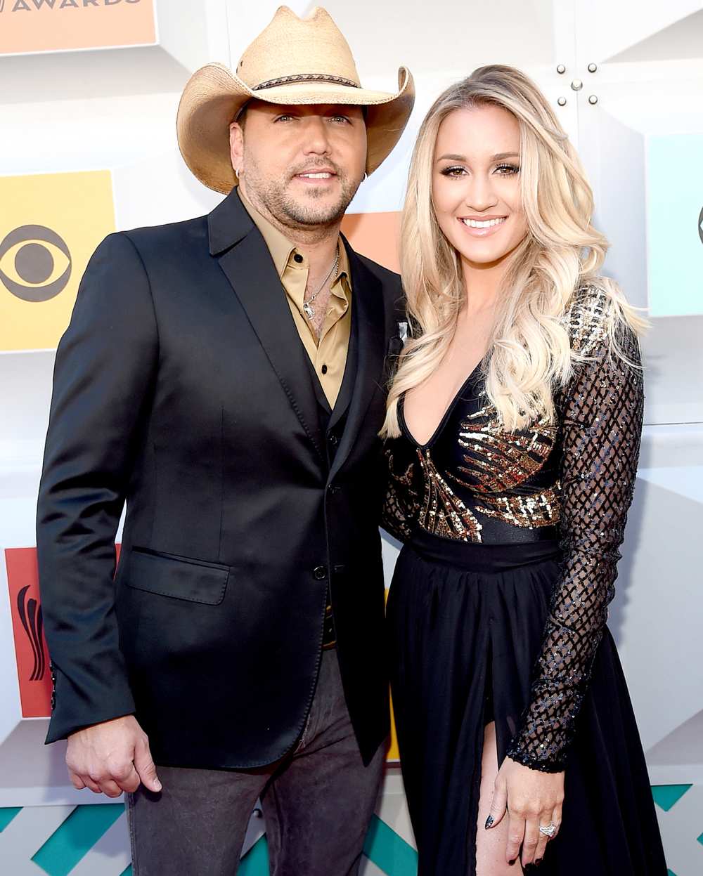 Jason Aldean and Brittany Kerr attend the 51st Academy of Country Music Awards.