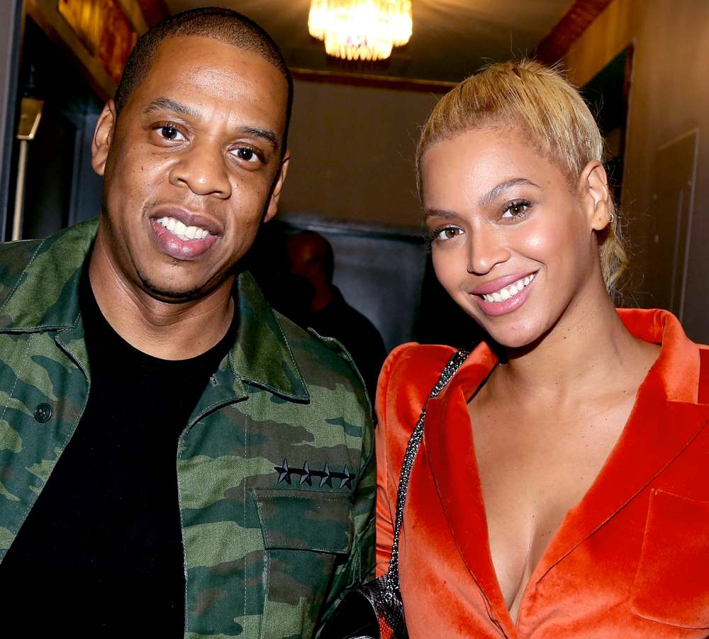Jay Z and Beyonce pose backstage at the hit musical