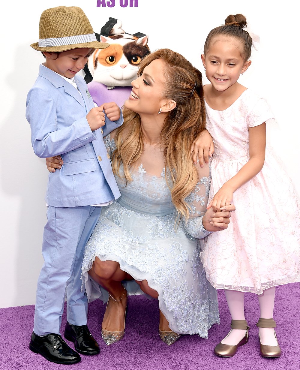 Jennifer Lopez (C) with daughter Emme (R) and son Max attends the premiere of Twentieth Century Fox And Dreamworks Animation's "HOME" at Regency Village Theatre on March 22, 2015 in Westwood, California.