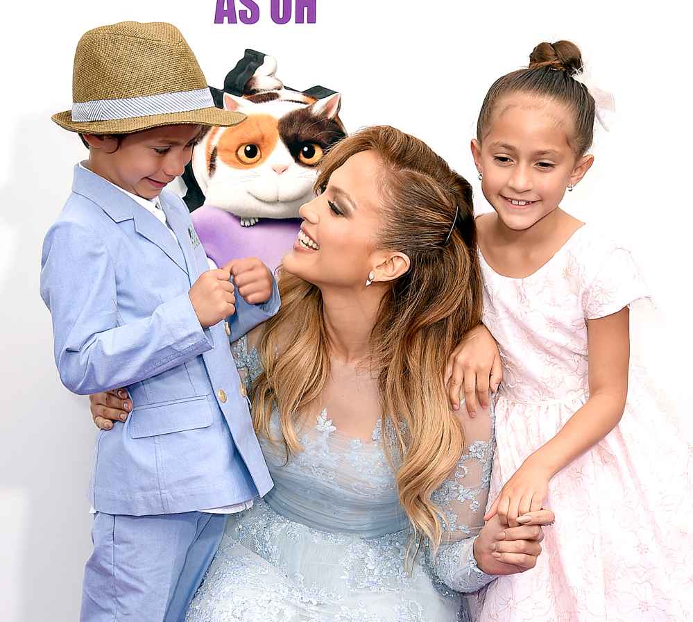 Jennifer Lopez with daughter Emme and son Max attends the premiere of Twentieth Century Fox And Dreamworks Animation's