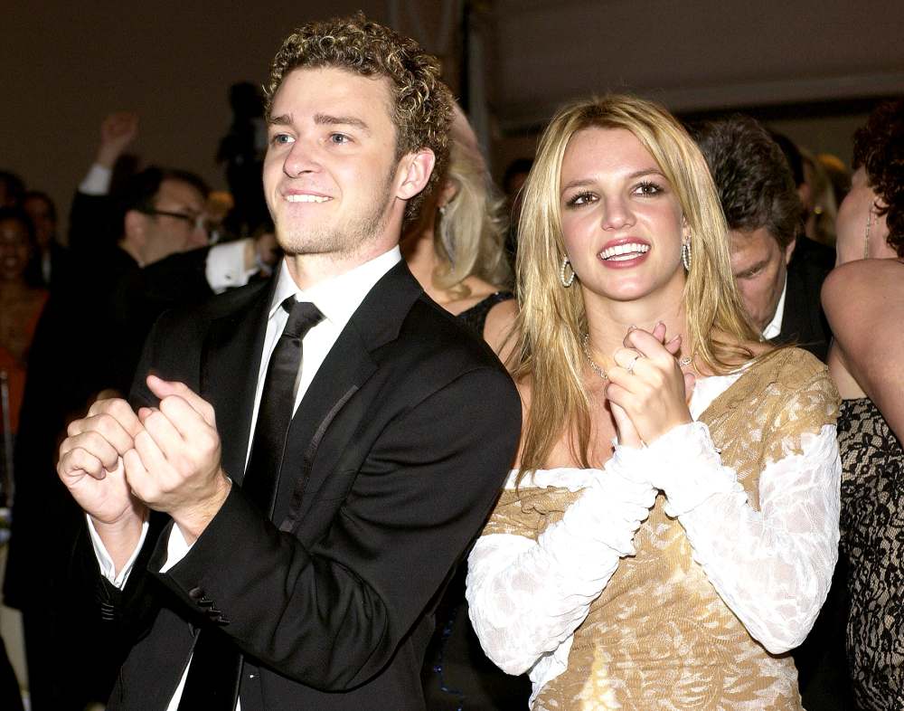 Justin Timberlake and Britney Spears at the Beverly Hills Hotel in Beverly Hills in 2002.