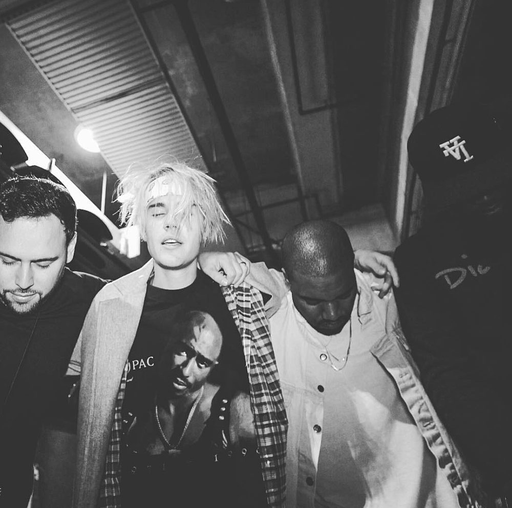 Justin Bieber with Kanye West and Diddy