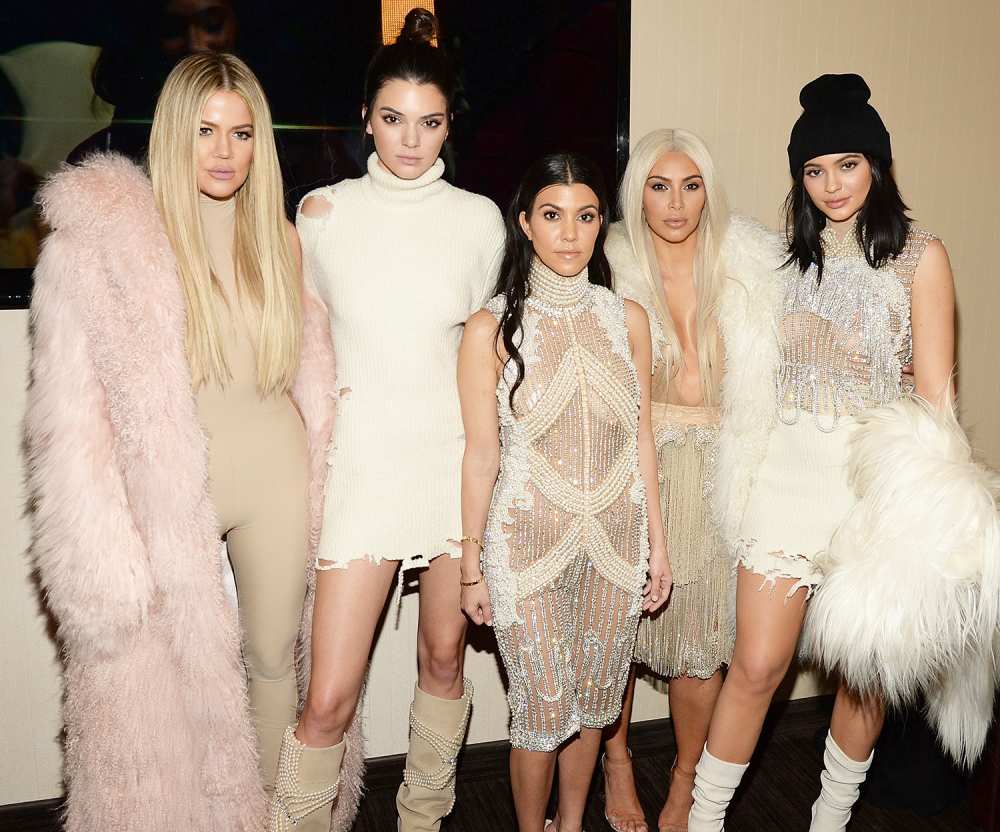 Khloe Kardashian, Kendall Jenner, Kourtney Kardashian, Kim Kardashian West and Kylie Jenner attend Kanye West Yeezy Season 3 at Madison Square Garden on February 11, 2016 in New York City.