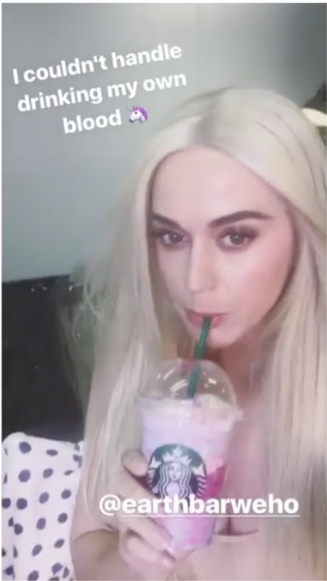 Katy Perry Tries, Spits Out Starbucks' Unicorn Frappuccino