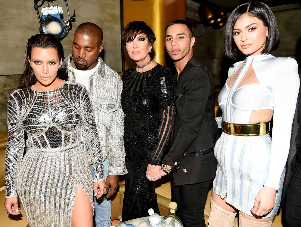 Kim Kardashian, Kanye West, Kris Jenner, Olivier Rousteing, and Kylie Jenner