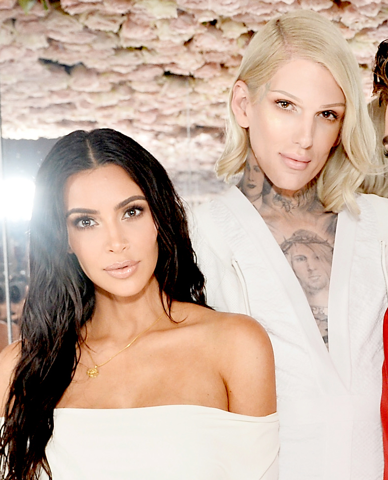 Kim Kardashian and Jeffree Star celebrate the launch of KKW Beauty in Los Angeles on June 20, 2017.