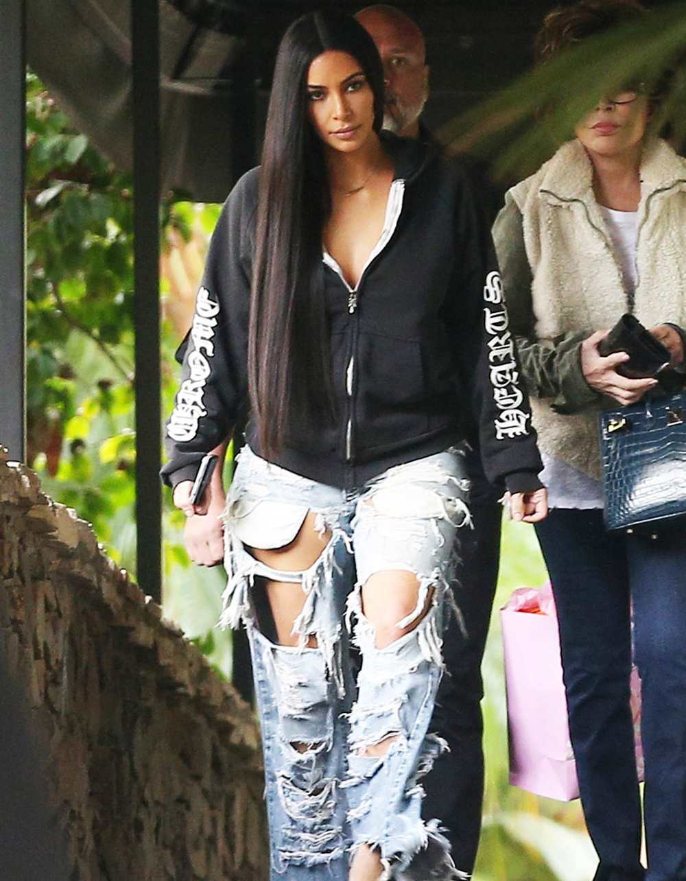 im Kardashian steps out at Hotel Bel-Air for a meeting.