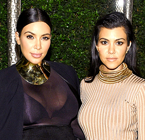Kim Kardashian and Kourtney Kardashian - chokers
