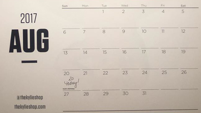 Kylie's calendar