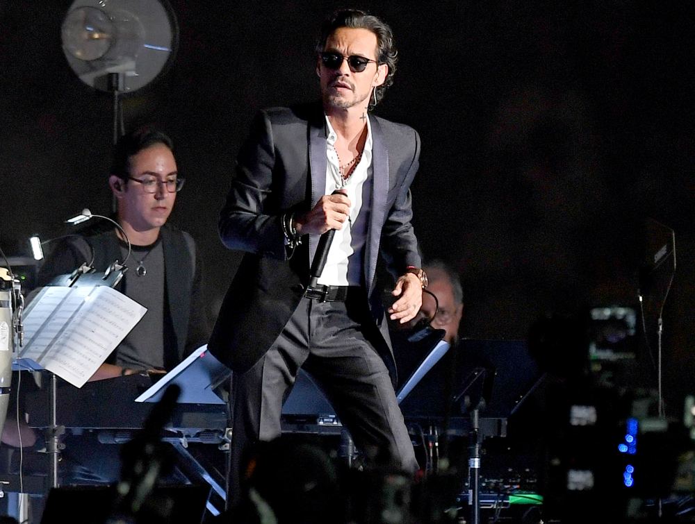 Marc Anthony performs during half time as Barcelona Vs Real Madrid at the International Champions Cup friendly match at Hard Rock Stadium on July 29, 2017.
