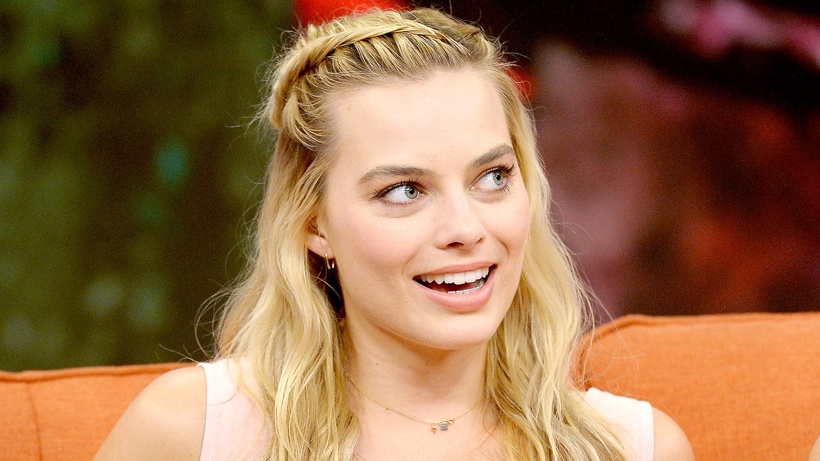Margot Robbie on the set of Univisions "Despierta America" to support the film "suicide Squad" at Univision Studios on July 25, 2016 in Miami, Florida.