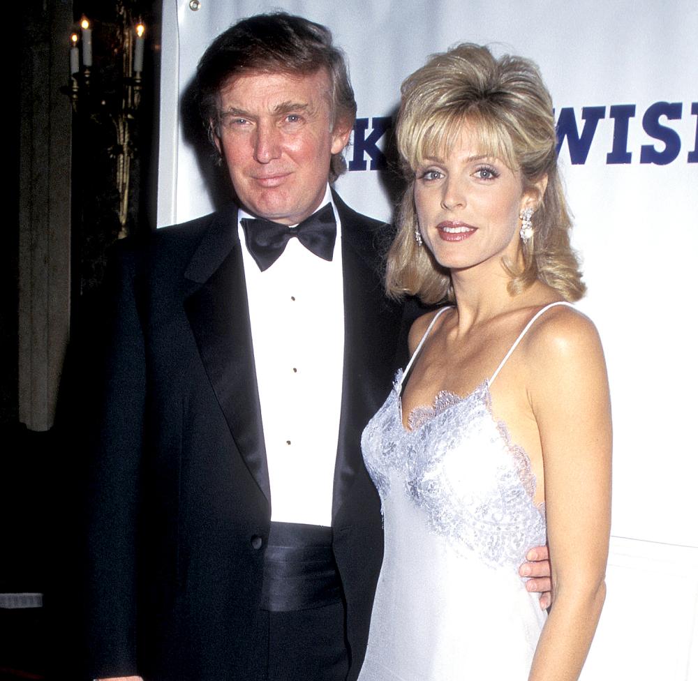 Donald Trump and Marla Maples during Dinner Dance Benefit for The Make A Wish Foundation at Plaza Hotel in New York City, New York in 1995.
