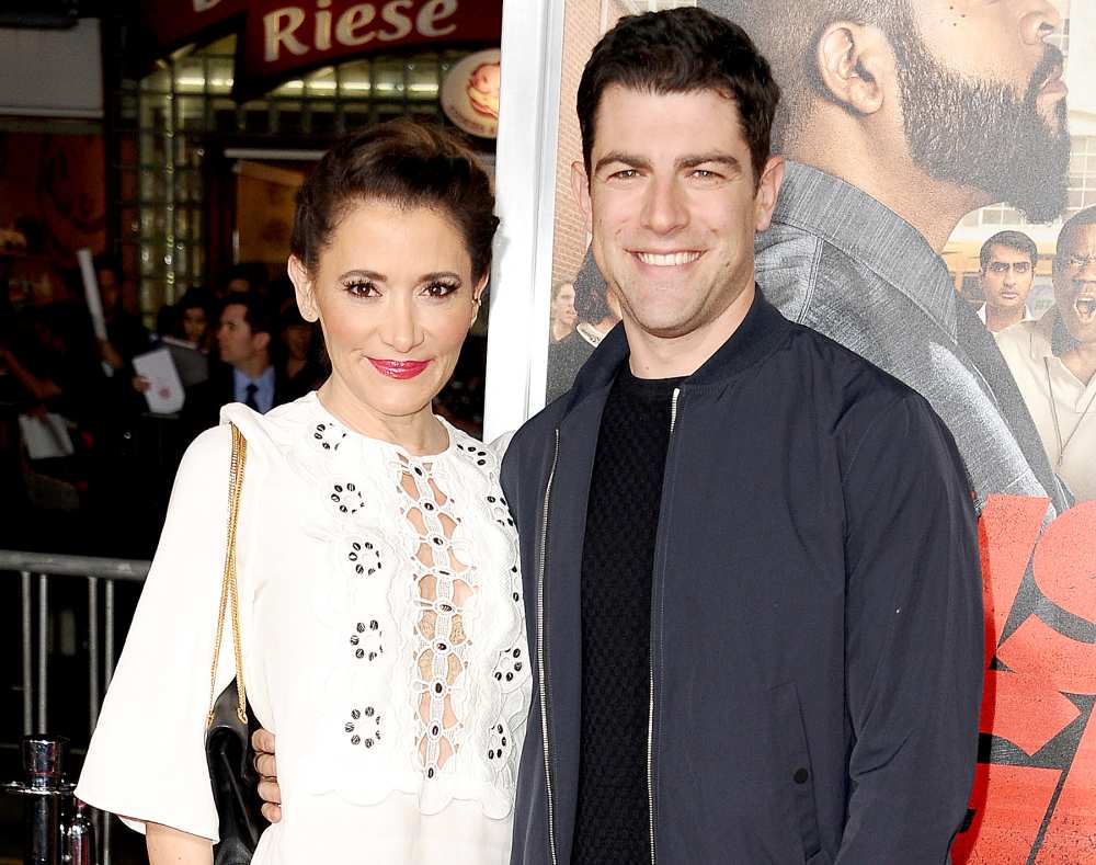 Max Greenfield and Tess Sanchez attend the premiere of "Fist Fight" at Regency Village Theatre on February 13, 2017 in Westwood, California.