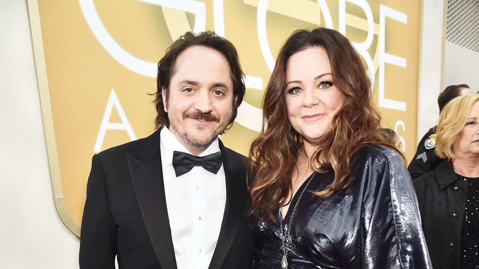 Ben Falcone and Melissa McCarthy at the Golden Globes 2016