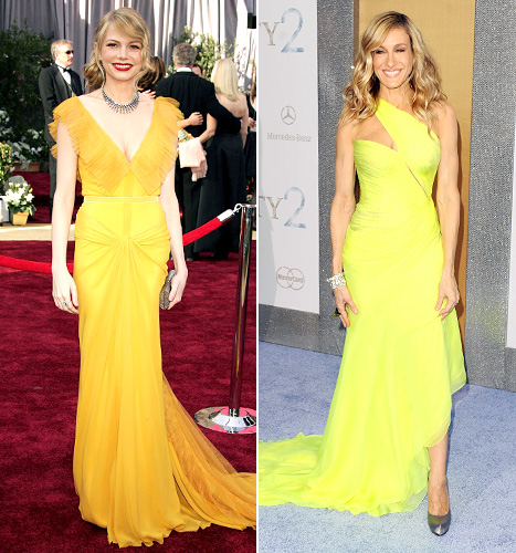 Michelle Williams and Sarah Jessica Parker - yellow dresses