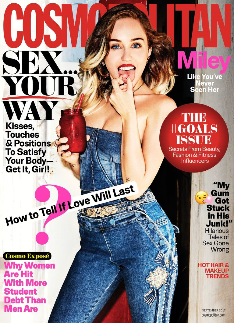 Miley Cyrus on the cover of Cosmopolitan