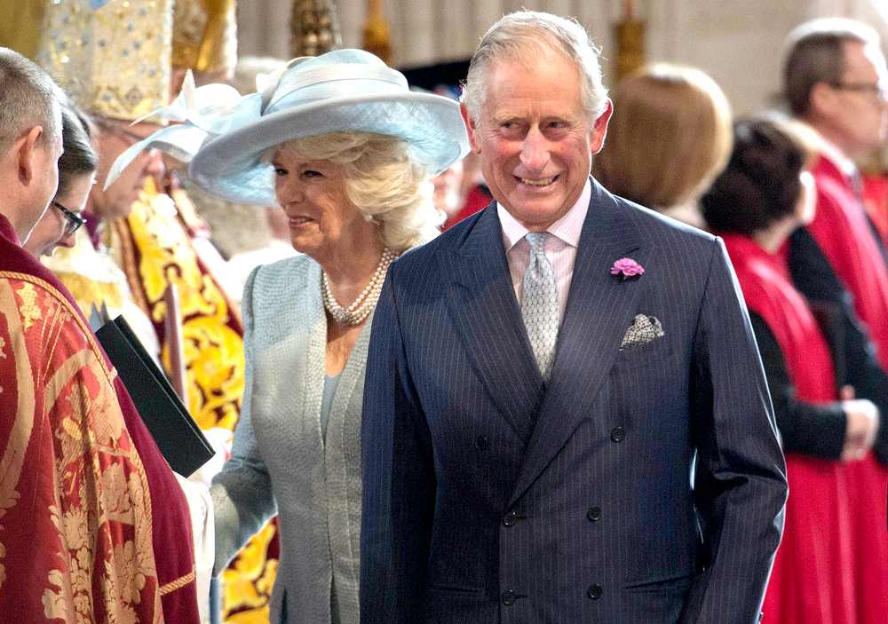 Britain's Prince Charles, Prince of Wales and Britain's Camilla, Duchess of Cornwall arrive to attend a national service of thanksgiving for the 90th birthday of Britain's Queen Elizabeth II at St Paul's Cathedral in London on June 10, 2016.