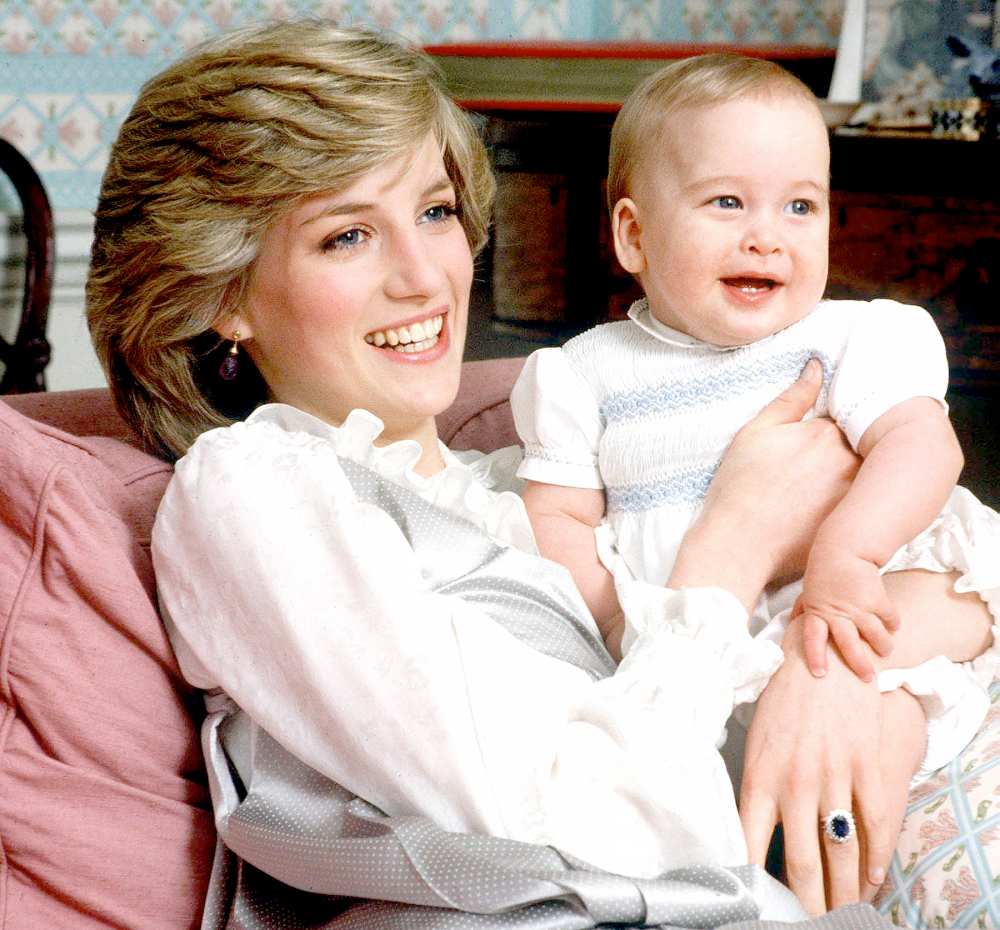 Princess Diana with her son, Prince William, at Kensington Palace.