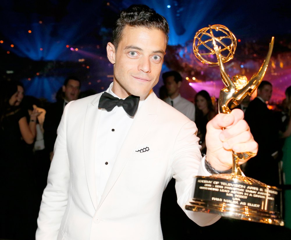 Rami Malek, winner of the award for Outstanding Lead Actor in a Drama Series for 'Mr. Robot,' attends the Governors Ball for the 68th Primetime Emmy Awards.