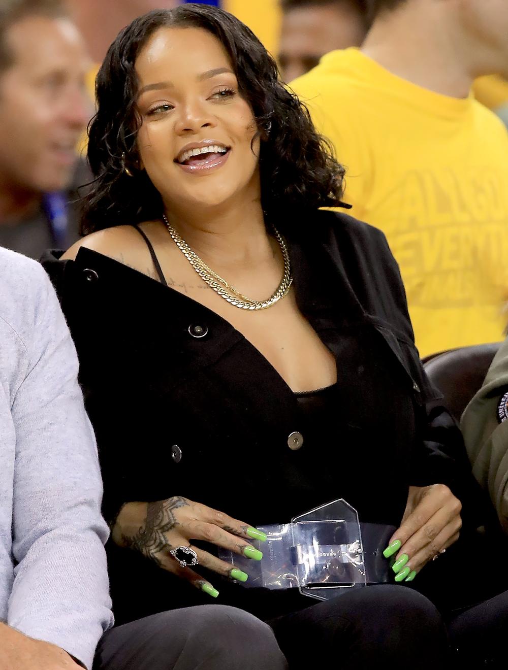 Rihanna attends Game 1 of the 2017 NBA Finals at ORACLE Arena on June 1, 2017 in Oakland, California.