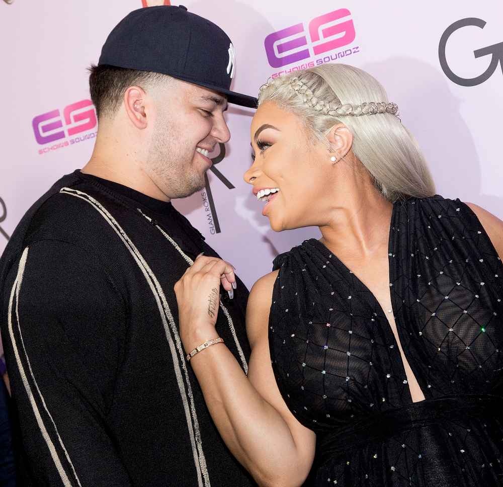 Blac Chyna and Rob Kardashian arrive for her birthday celebration and unveiling of her