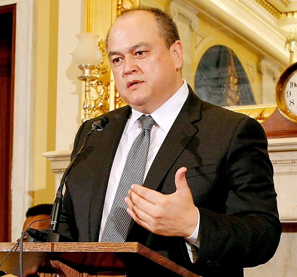 Scott Coker, Bellator MMA President, speaks at a press conference to show support of professional fighters study at Cleveland Clinic Lou Ruvo Center for Brain Health on April 26, 2016 in the Russell Senate Building in Washington, DC.