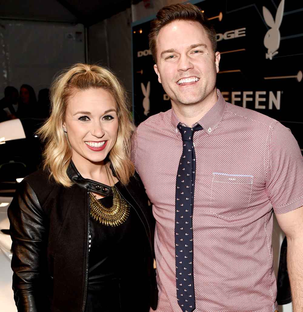 Kelsey Mayfield and Scott Porter arrive at The Playboy Party during Super Bowl Weekend, which celebrated the future of Playboy and its newly redesigned magazine in a transformed space within Lot A of AT&T Park on February 5, 2016 in San Francisco, California.