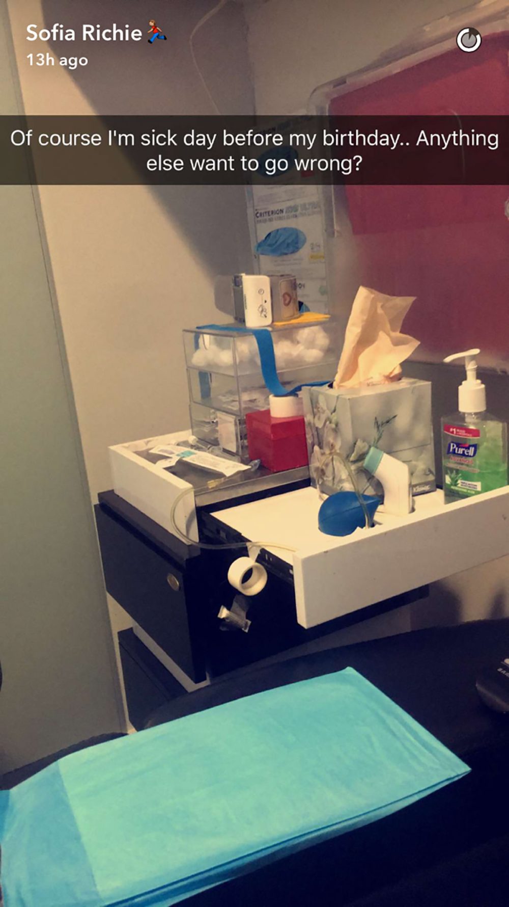 Sofia Richie posts photo inside doctor's office on the evening before her birthday