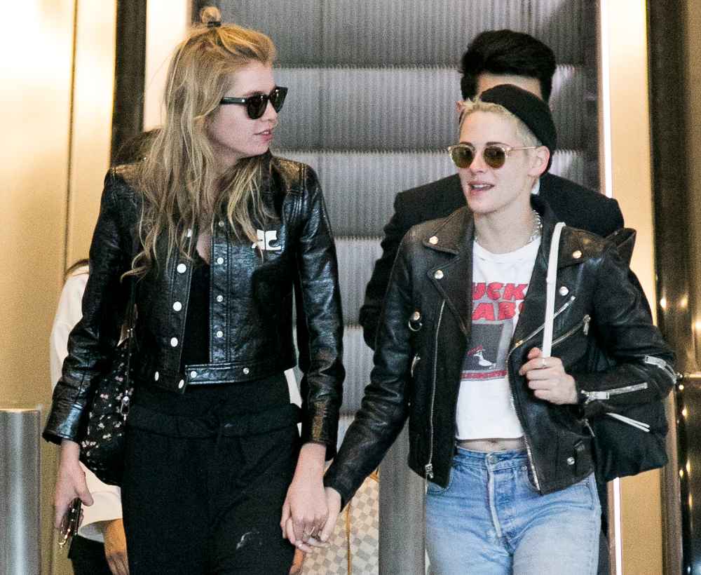 Stella Maxwell and Kristen Stewart at Charles-de-Gaulle airport in Paris on June 13, 2017.