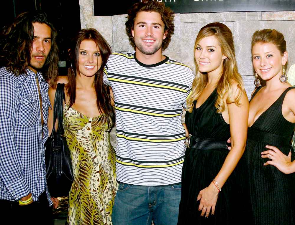 Justin Bobby, Audrina Patridge, Brody Jenner, Lauren Conrad, and Lo Bosworth arrive at Social House prior to Jenner's birthday party at PURE Nightclub on August 18, 2007 in Las Vegas, Nevada.