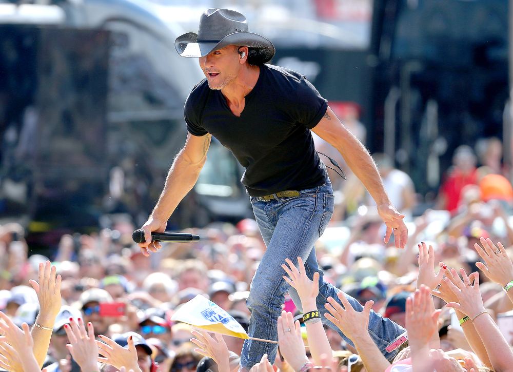 Tim McGraw performs prior to the NASCAR Sprint Cup Series Ford EcoBoost 400 at Homestead-Miami Speedway on November 22, 2015 in Homestead, Florida.