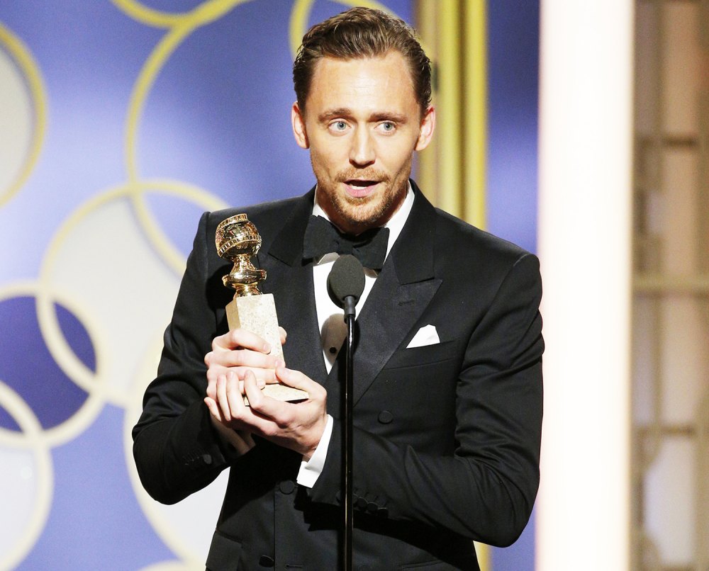 Tom Hiddleston accepts the award for Best Actor - Limited Series or Motion Picture for TV for his role in