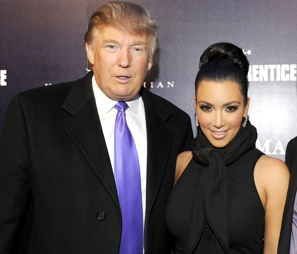 Donald Trump and Kim Kardashian attend the celebration of Perfumania and Kim Kardashian's appearance on NBC's