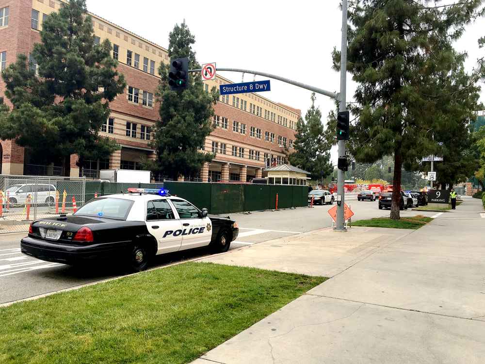 Police gather to begin search buildings on the UCLA campus as two people were killed in a shooting at UCLA on Wednesday morning, on June 1, 2016 in Los Angeles, California.