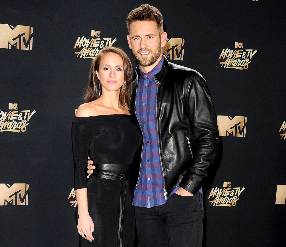 Vanessa Grimaldi and Nick Viall attend the 2017 MTV Movie & TV Awards at the Shrine Auditorium on May 7, 2017.