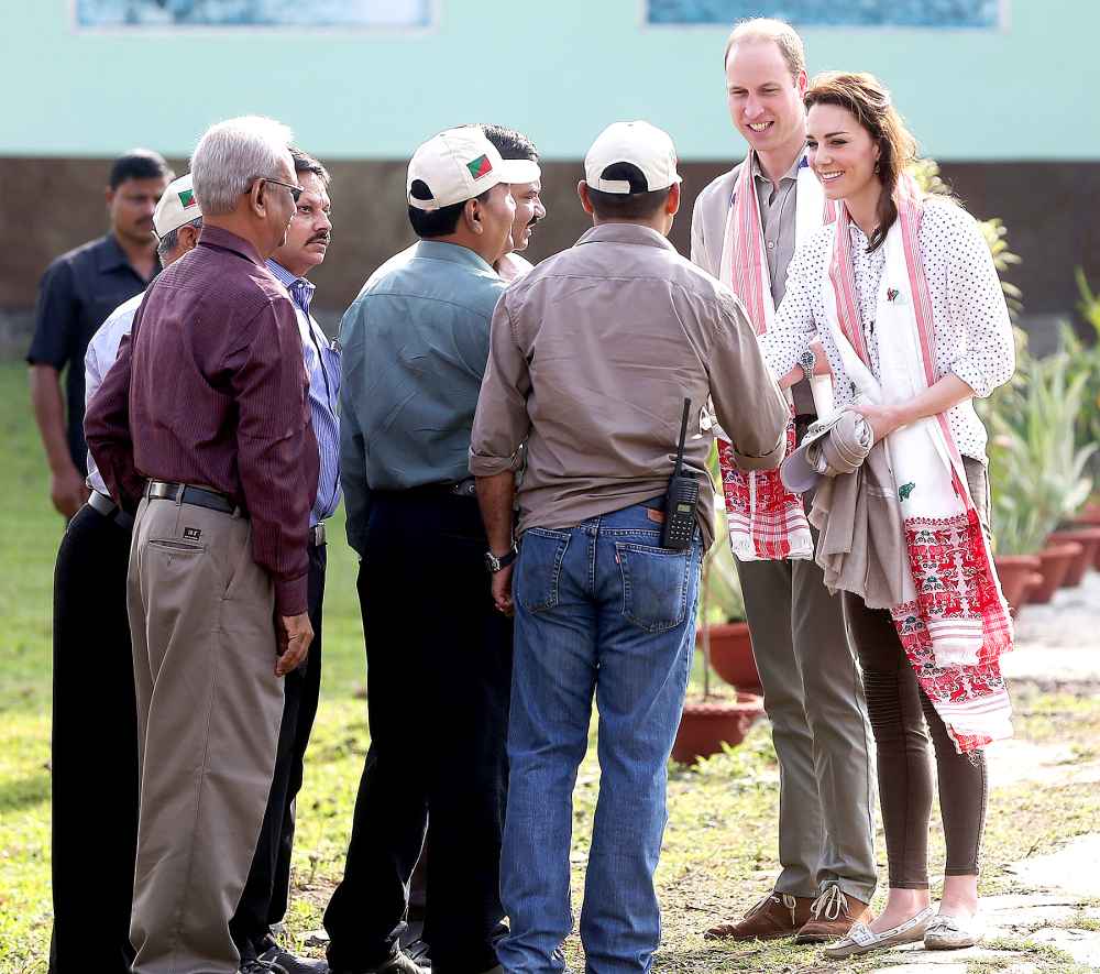 Catherine, Duchess of Cambridge and Prince William, Duke of Cambridge take a safari through Kaziranga National Park where they met park Rangers to learn about the park's conservation challenges at Kaziranga National Park on April 13, 2016 in Guwahati, India.